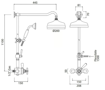 CROWE - Wall-mounted metal shower panel with hand shower by Park Avenue - view 3